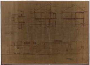 Haus und Garten Paul Neuerburg, Köln-Marienburg: Nordansicht Schnitte A, B, C 1:50
