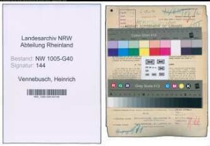 Entnazifizierung Heinrich Vennebusch , geb. 14.10.1887 (Landgerichtsrat)