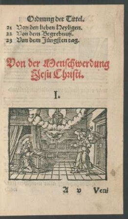 Von der Menschwerdung Jesu Christi.