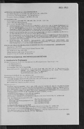 IV.3 Prüfungsämter, Prüfungsausschüsse