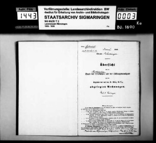 Übersicht über den Stand des katholischen Ortskirchen- und Stiftungsvermögens