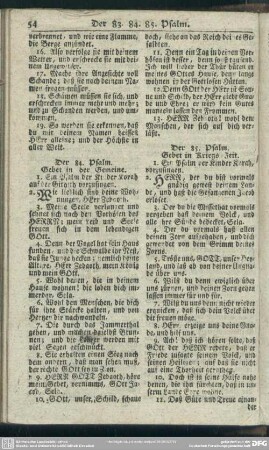 Der 85. Psalm. Gebet in Kriegs-Zeit