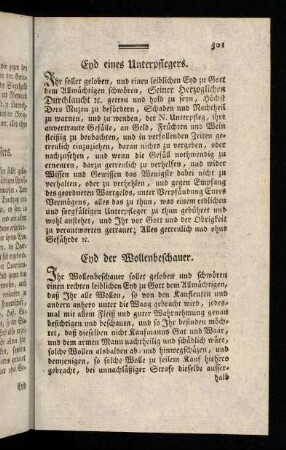 301-312, Eyd eines Unterpflegers; ...