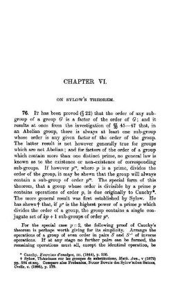 Chapter VI. On Sylow's Theorem.