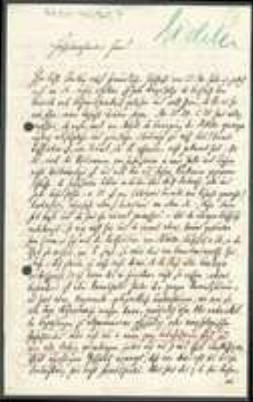 Brief von August Wilhelm Eichler an Unbekannt