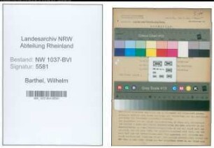 Entnazifizierung Wilhelm Barthel , geb. 17.08.1891 (Polizeibeamter)