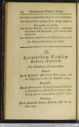 XI. Herzogthum Sachsen-Koburg-Saalfeld