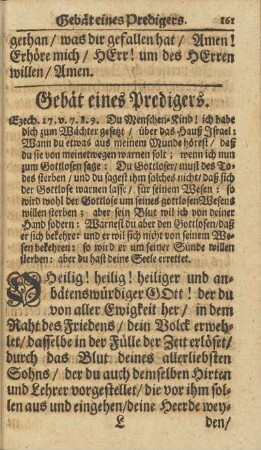 Gebät eines Predigers.