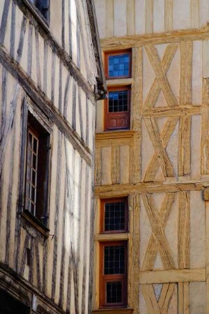 Frankreich. Bourgogne. Yonne. Auxerre. Restaurierte Fachwerkhäuser