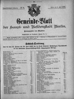 1898,31: No. 31, 31. Juli 1898