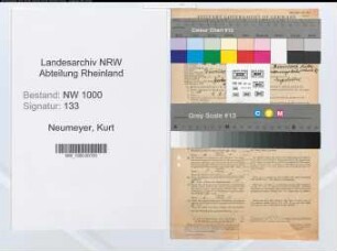 Entnazifizierung Kurt Neumeyer, geb. 28.11.1909 (Angest.)