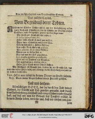 Das zwölfte Capitel: Vom Begräbnisz derer Todten
