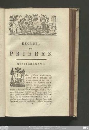 Recueil De Prieres.