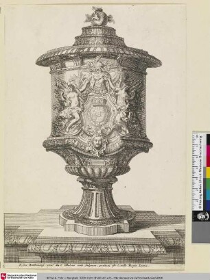 [Vases de la maison royale de Loo; Vase mit bekröntem Wappen und Rüstung]