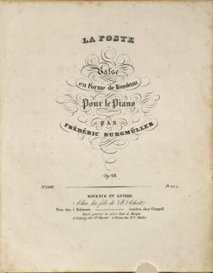 La poste : valse en forme de rondeau : pour le piano : op. 23