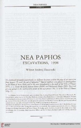 10: Nea Paphos : excavations, 1998