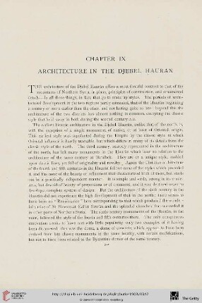 Chapter IX. Architecture in the Djebel Haurân