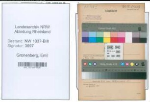Entnazifizierung Emil Gronenberg , geb. 31.03.1886 (Buchdrucker)