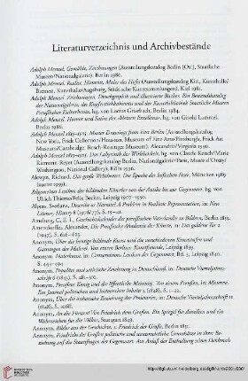 Literaturverzeichnis und Archivbestände