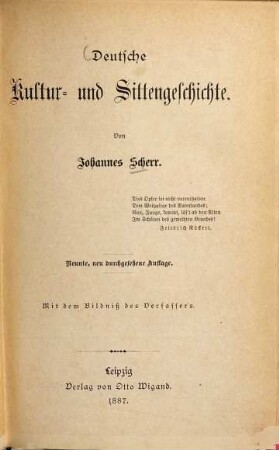 Deutsche Kultur- und Sittengeschichte