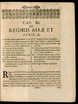 Cap. XI. De Regibus Asiae Et Africae.