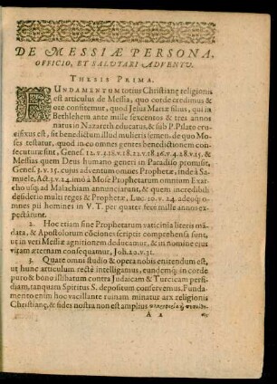 De Messiae Persona, Officio, Et Salutari Adventu.
