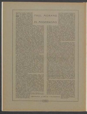 Paul Morand o el modernismo