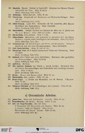 c) Orientalische Arbeiten (Nr. 362-417)