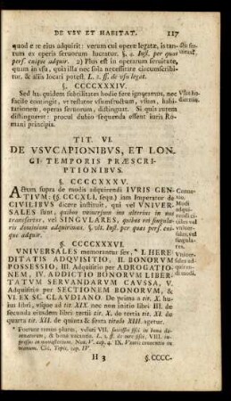 Tit. VI. De Usucapionibus, Et Longi Temporis Praescriptionibus