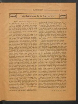 Los heraldos de la fuerte voz : Para un libro de versos de Agenor Argúello.