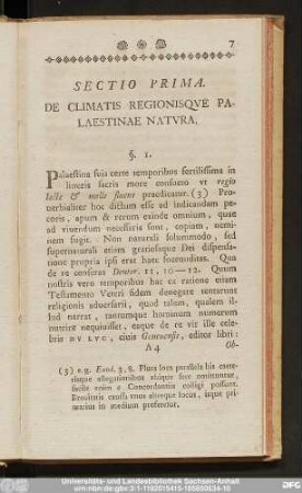 Sectio Prima. De Climatis Regionisque Palaestinae Natura.