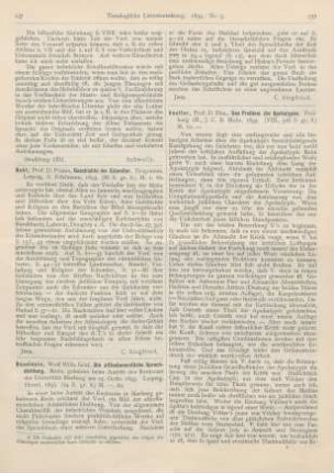237-238 [Rezension] Baudissin, Wolf Wilh., Die alttestamentliche Spruchdichtung
