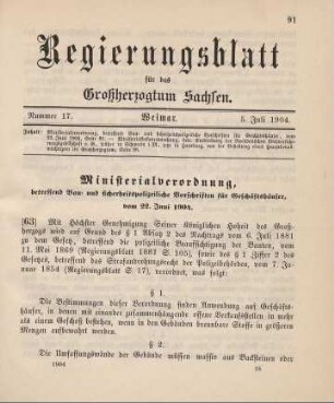 63. Ministerialverordnung, betreffend Bau- und sicherheitspolizeiliche Vorschriften für Geschäftshäuser