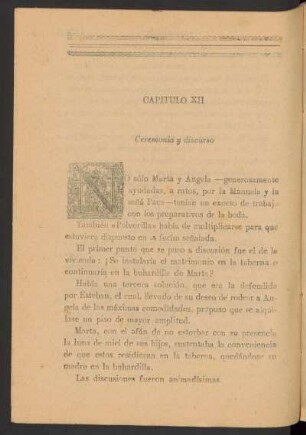 Capítulo XII - Ceremonia y discurso
