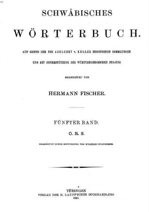 Schwäbisches Wörterbuch, 5. O, R, S