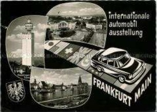 Postkarte zur Frankfurter Automobilausstellung
