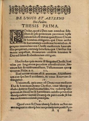De Vnico Et Aeterno Dei Foedere Theses Inavgvrales