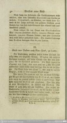 III. Reise von Boston nach Neu-York, zu Lande