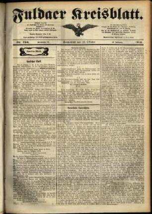 Zweite Ausgabe vom Samstag, den 23. Oktober 1909.