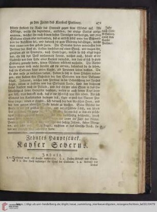 Zehntes Hauptstück. Kayser Severus