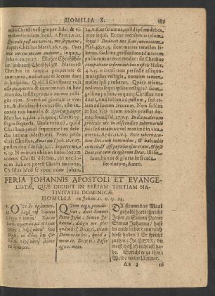 Feria Johannis Apostoli Et Evangelistae, Quae Incidit In Eeriam Tertiam Nativitatis Dominicae.