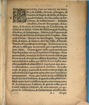 Ordonnances statuts stil et maniere de Proceder faictes 1559