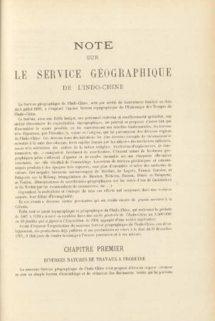 Note sur le Service géographique de l'Indo-Chine