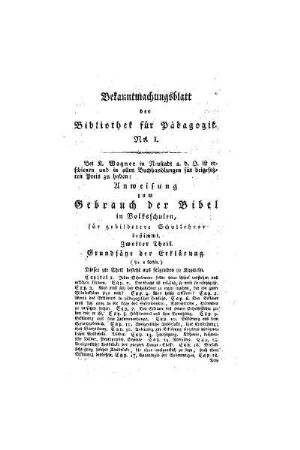 Bekanntmachungsblatt der pädagogischen Bibliothek Nr.1