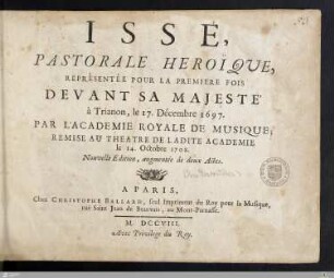 Issé : Pastorale Heroïque