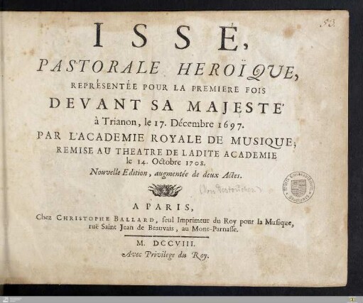 Issé : Pastorale Heroïque
