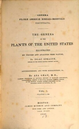 The genera of the plants of the United States. 1, Plant 1 - 100