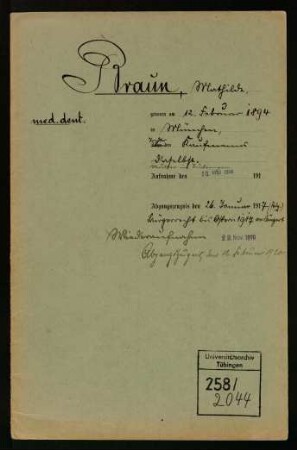 Braun, Mathilde (Thilde) * 12.2.1894
