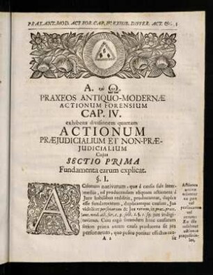 3-11, Sectio Prima. § I. - § XI.