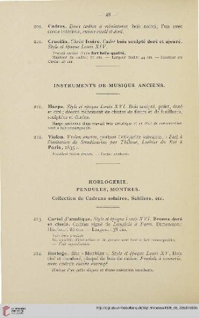 Instruments de musique anciens (Nr.211-212)